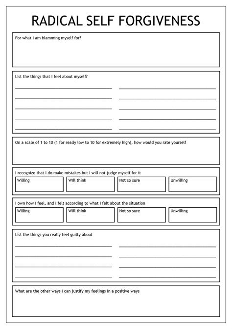 Radical Forgiveness Worksheets