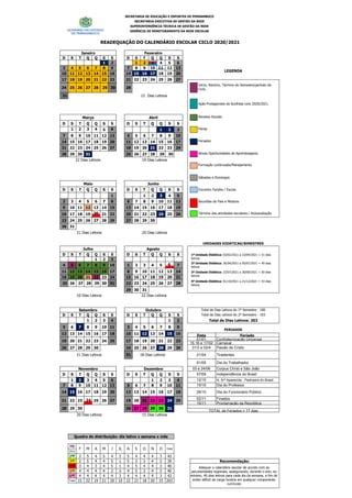 Calendário escolar 2021 xlsx 1 PDF Download Gratuito