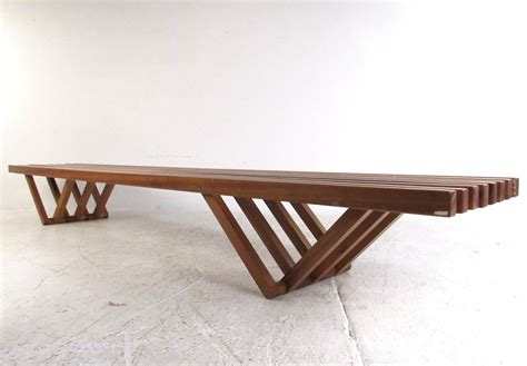 Rare Mid Century Modern Slat Bench Coffee Table At 1stdibs