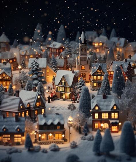 Premium Photo | Miniature christmas in a snow village