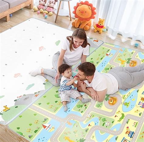 Antrect Baby Play Mat Double Sided Crawling Mat Waterproof Play Matt