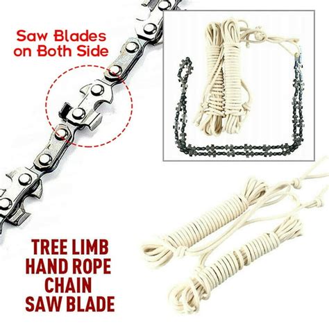 48 Inch High Reach Limb Tree Hand Rope Chain Saw Blades On Both Side Portable