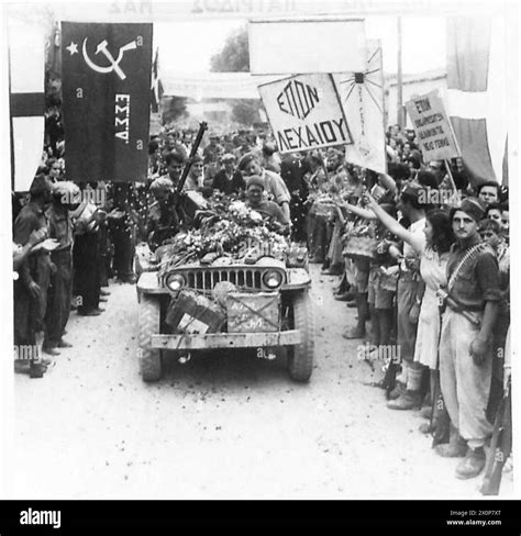 Eighth Army Various National Flags And Patriotic Slogans Can Be Seen On All Sides As British