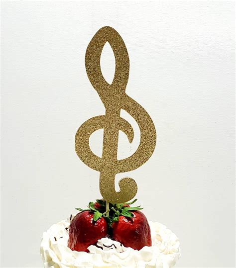 DOUBLE SIDED Treble Clef Musical Note Cake Topper Or Centerpiece Topper