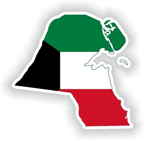 Kuwait Map Flag Silhouette Sticker For Laptop Book Fridge Guitar