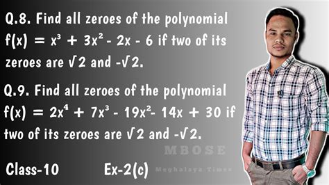 Find The Zeros Class 10th Find Zeroes Of The Polynomial How To Find