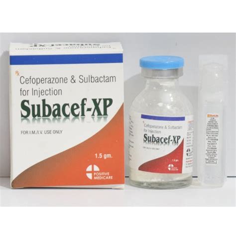 Subacef XP Cefoperazone 1000mg And Sulbactum 500mg Injection Packaging