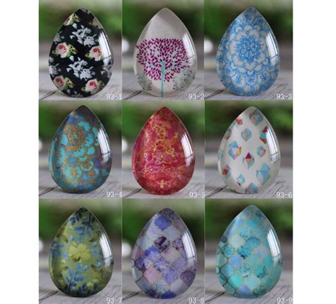 Handmade 18x25mm Teardrop Glass Cabochons 10x14mm 13x18mm Etsy