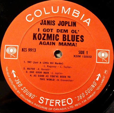 Janis Joplin ‎ I Got Dem Ol Kozmic Blues Again Mama 1969 Orginal