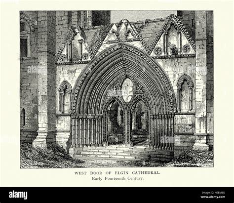 West Door Of Elgin Cathedral A Historic Gothic Ruin In Elgin Moray