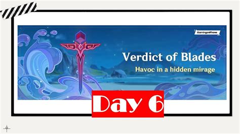 Genshin Impact Verdict Of Blades Event Day 6 YouTube