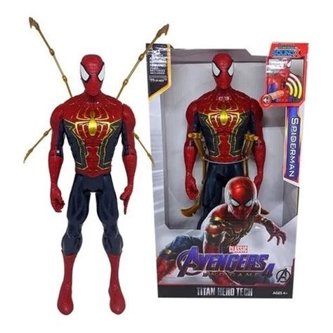 Boneco Homem Aranha C Garras Articulado Fala Som Led Vingadores 30cm