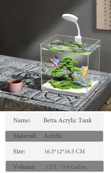 Yee Factory Wholesale Bedroom Desktop Small Acrylic Betta Goldfish