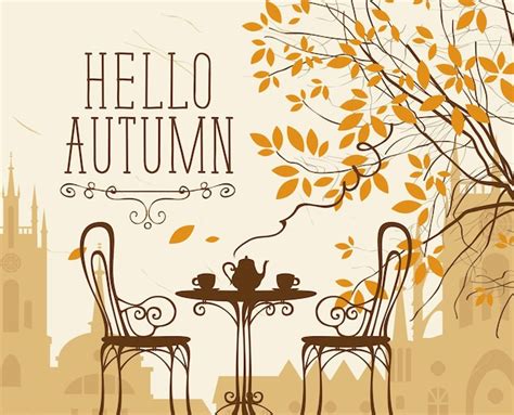 Premium Vector Hello Autumn Poster