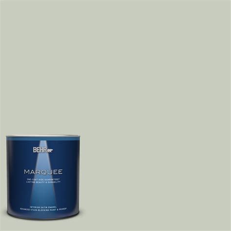 BEHR MARQUEE 1 Qt PPL 80 Dynasty Celadon Satin Enamel Interior Paint