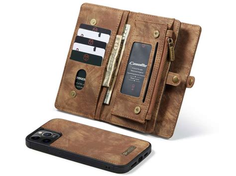 CaseMe 2in1 Wallet Case IPhone 12 12 Pro Hoesje Bruin