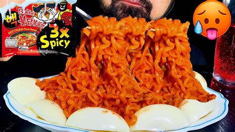 Eating 3x 🌶️ 🥵 Spicy Buldak Noodls And Eggs No Taking 33 Youtube