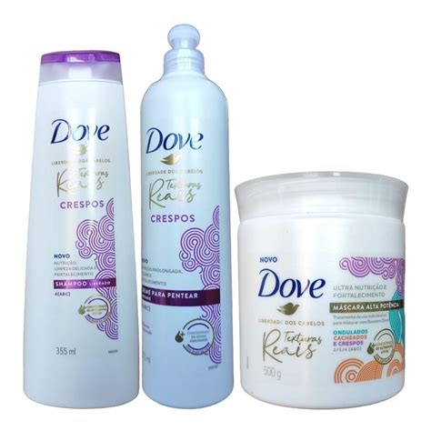 Kit Linha Dove Para Cabelos Crespos Texturas Reais Mascara Shampoo