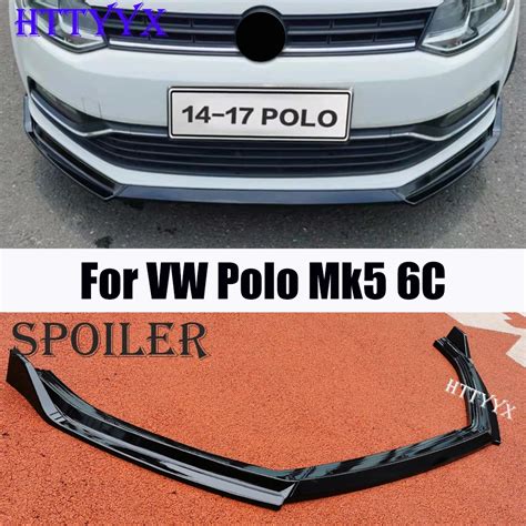 Httyyx Fit For Volkswagen Polo Mk5 6c Standard Facelift 2014 2015 2016 2017 Gloss Black Front