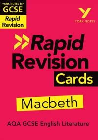 York Notes For AQA GCSE Rapid Revision Cards Macbeth Catch Up Revise