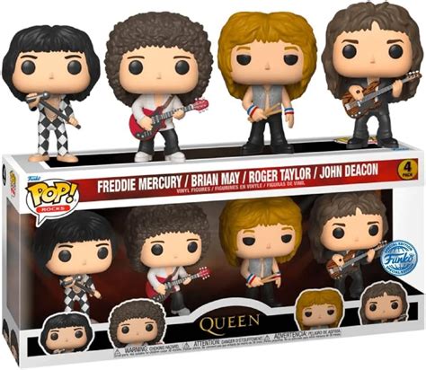 Amazon.com: Funko Pop! 4-Pack Rocks: Queen - Freddie Mercury/Brian May ...