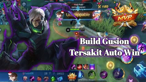 Build Gusion Tersakit One Combo One Kill Auto Win Mobile Legends