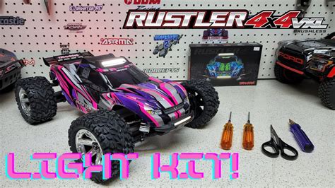 Traxxas Rustler X Vxl Light Kit Install Youtube