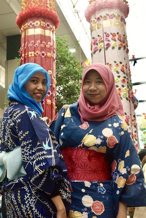 Sendai Tanabata Festival Japan Yukata And Hijab In Japanese Summer