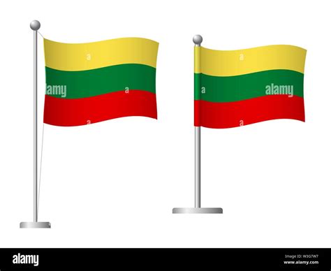 Lithuania Flag On Pole Metal Flagpole National Flag Of Lithuania