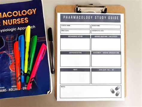 Pharmacology Nursing Student Study Guide Template Nursing Etsy