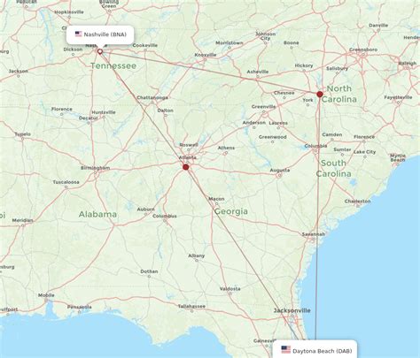 Flights From Nashville To Daytona Beach Bna To Dab Flight Routes