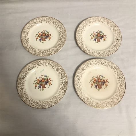 Vintage Royal China Warranted 22 Karat Gold Floral Snack Etsy