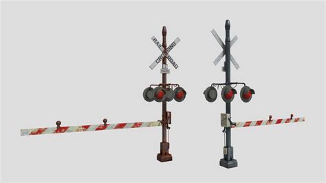 Railroad Crossing Gate With Pbr Textures Buy Royalty Free 3d Model By