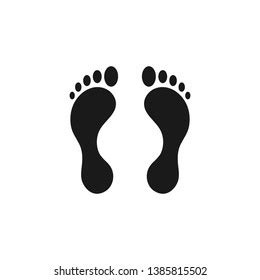 Footprint Human Feet Black Silhouette Footprint Stock Vector Royalty