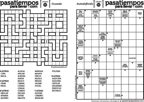 Crucigramas Para Imprimir Crucigramas Palabras Cruzadas