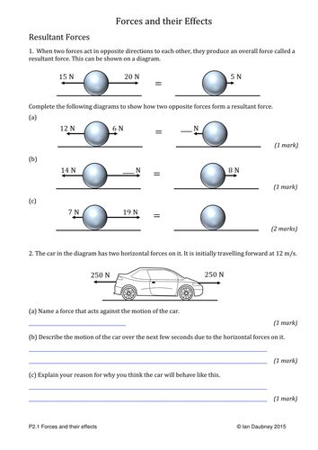 Gcse Physics Worksheets Forces Motion And Energy Gcse Physics