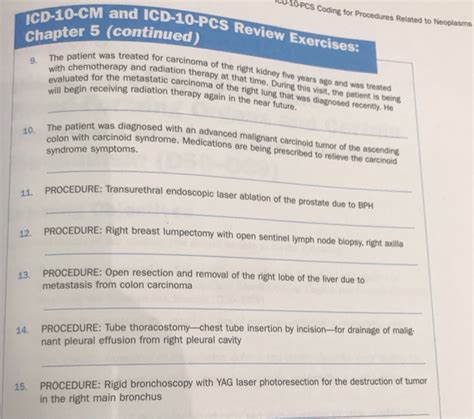 Solved Review Exercises Icd Cm And Icd Pcs Review Chegg