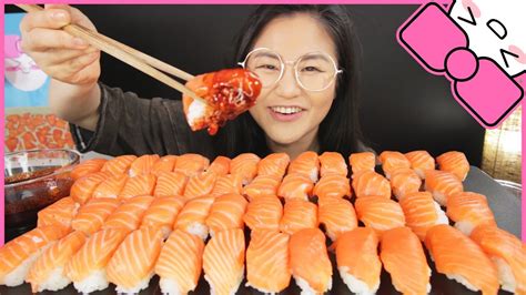 Nuclear Fire Salmon Sushi L Mukbang Youtube