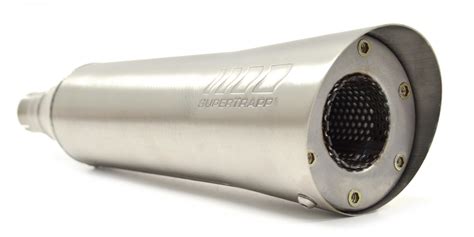 Supertrapp Elite Muffler Exhaust Tunable Slash Cut Brushed