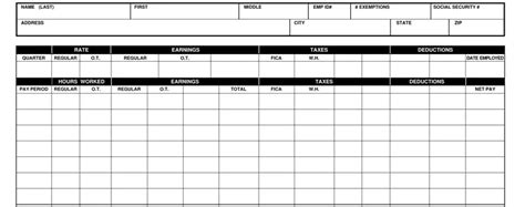 Employee Earnings Record Fill Out Printable Pdf Forms Online