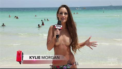 Naked News Presenter Kylie Morgan Goes Topless As She Interviews