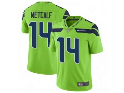 Seattle Seahawks 14 DK Metcalf Youth Green Color Rush Limited Jersey