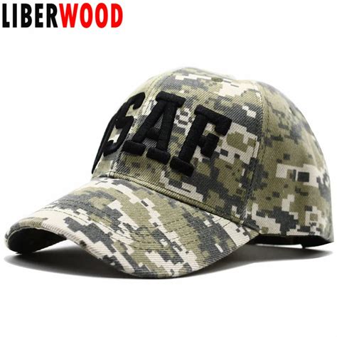 Liberwood Air Force Usaf Digital Camo Baseball Cap Embroidered Mens