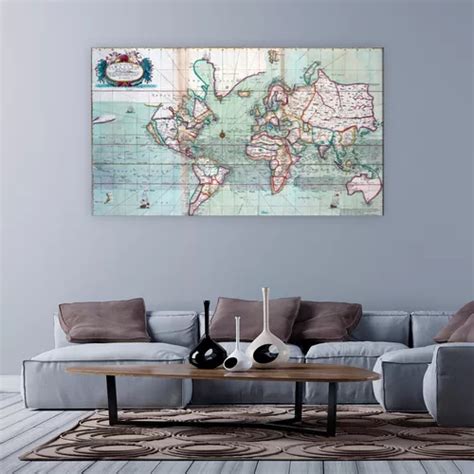 Quadro Tela Mapa Mundi Antigo Mapas X Cm Parcelamento Sem Juros