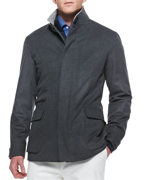 Loro Piana St Germain Cashmere Coat In Gray For Men Lyst