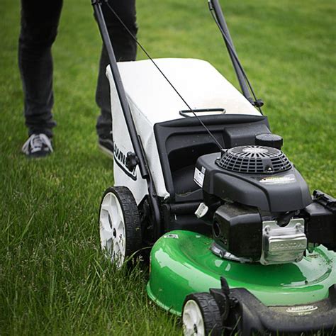 Lawnmower cutting grass.