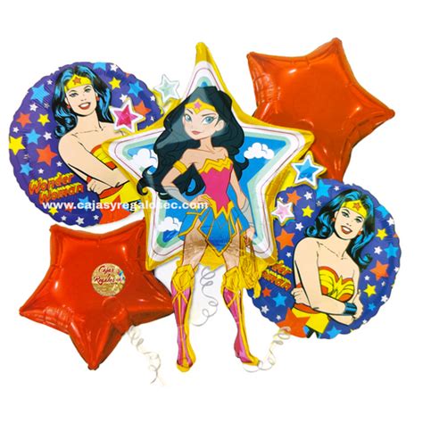 Bouquet Set De Globos Wonder Woman Mujer Maravilla Cajasyregalosec