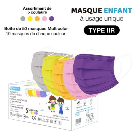 Boite De Masques Multi Couleurs Chirurgicaux En Type Iir Pour