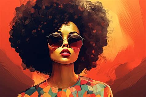 Ilustraci N De Retrato Generativo De Ia De Una Hermosa Ni A Negra