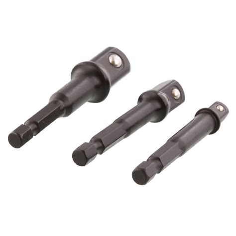 Toolex Socket Adaptor Set Hi Torque For Impact Drivers 3 Piece With 1